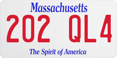 MA license plate 202QL4