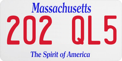 MA license plate 202QL5