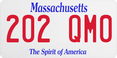 MA license plate 202QM0