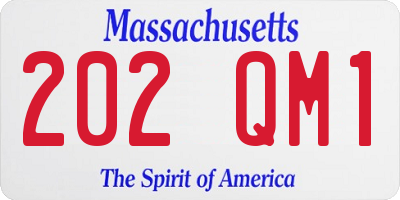 MA license plate 202QM1