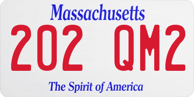MA license plate 202QM2