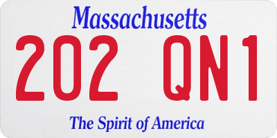 MA license plate 202QN1