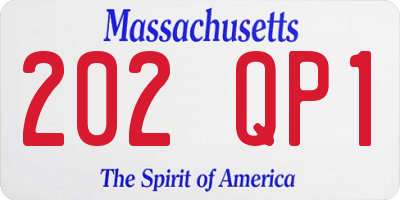MA license plate 202QP1