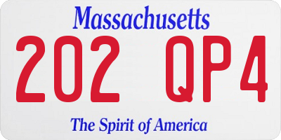 MA license plate 202QP4