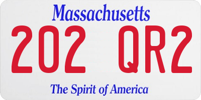 MA license plate 202QR2