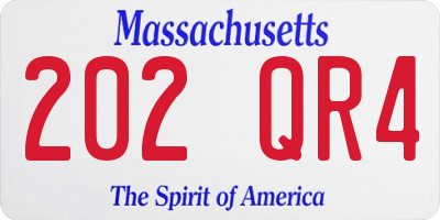 MA license plate 202QR4