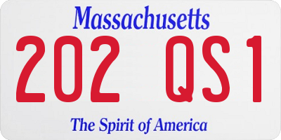 MA license plate 202QS1