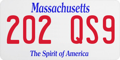 MA license plate 202QS9