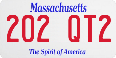 MA license plate 202QT2