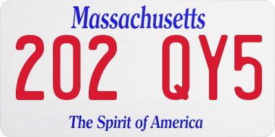 MA license plate 202QY5