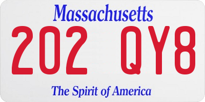 MA license plate 202QY8