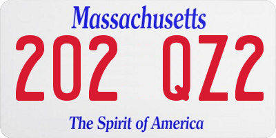 MA license plate 202QZ2