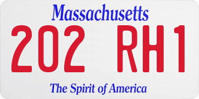 MA license plate 202RH1