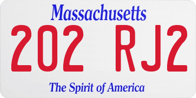 MA license plate 202RJ2