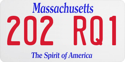 MA license plate 202RQ1