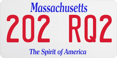 MA license plate 202RQ2