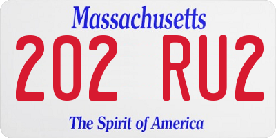 MA license plate 202RU2