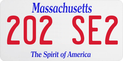 MA license plate 202SE2