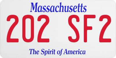 MA license plate 202SF2