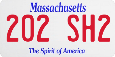 MA license plate 202SH2