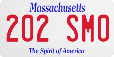 MA license plate 202SM0