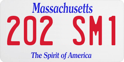 MA license plate 202SM1