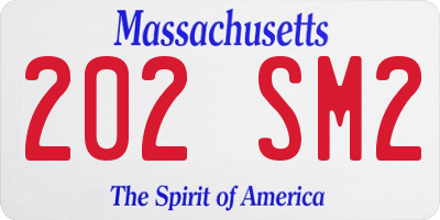 MA license plate 202SM2