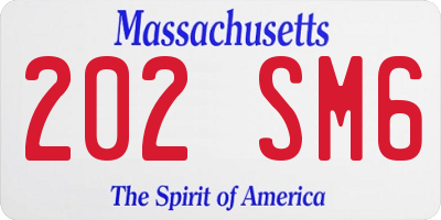 MA license plate 202SM6