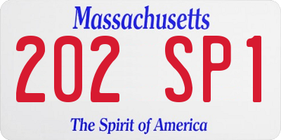 MA license plate 202SP1