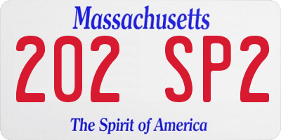 MA license plate 202SP2