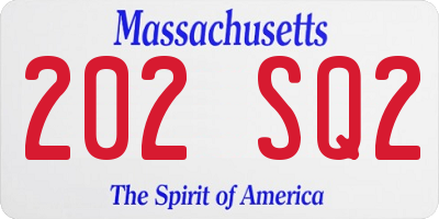 MA license plate 202SQ2