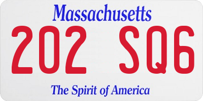 MA license plate 202SQ6