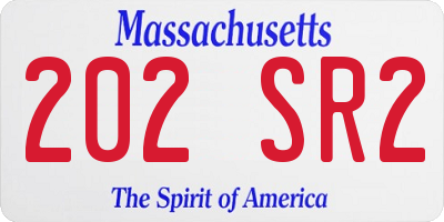 MA license plate 202SR2