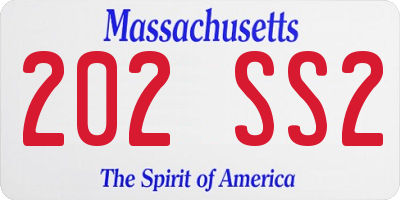 MA license plate 202SS2