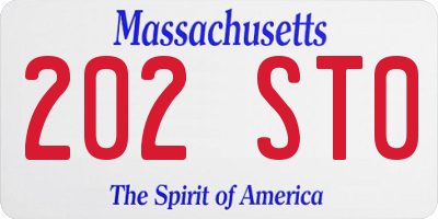 MA license plate 202ST0