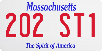 MA license plate 202ST1