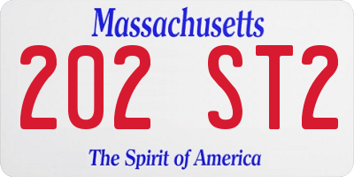 MA license plate 202ST2