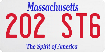 MA license plate 202ST6