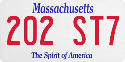 MA license plate 202ST7