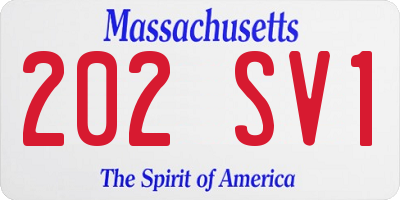 MA license plate 202SV1