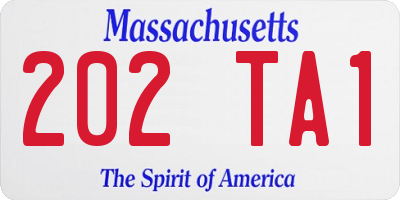 MA license plate 202TA1