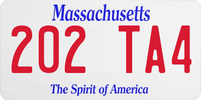 MA license plate 202TA4