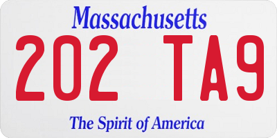 MA license plate 202TA9