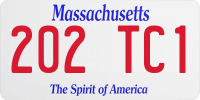 MA license plate 202TC1