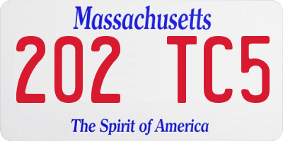 MA license plate 202TC5