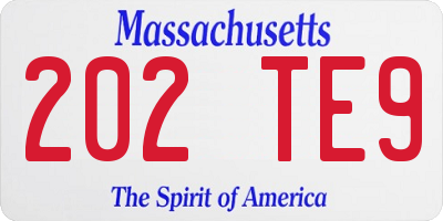 MA license plate 202TE9