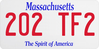 MA license plate 202TF2