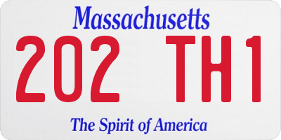 MA license plate 202TH1