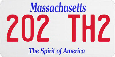 MA license plate 202TH2