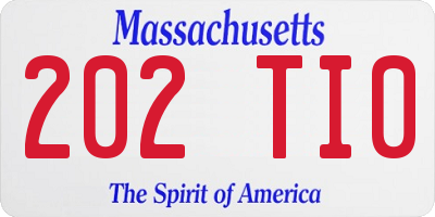 MA license plate 202TI0